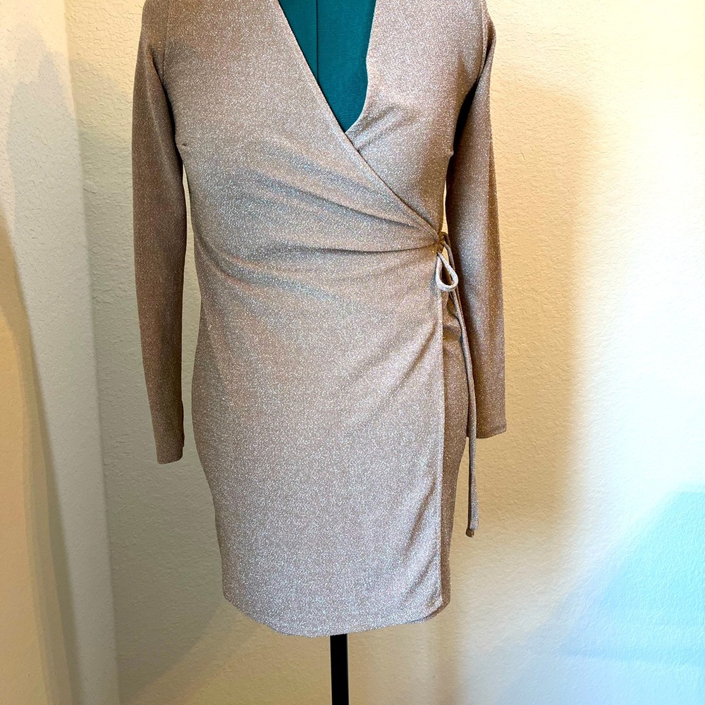 Shimmery light brown/gold dress, size Medium
